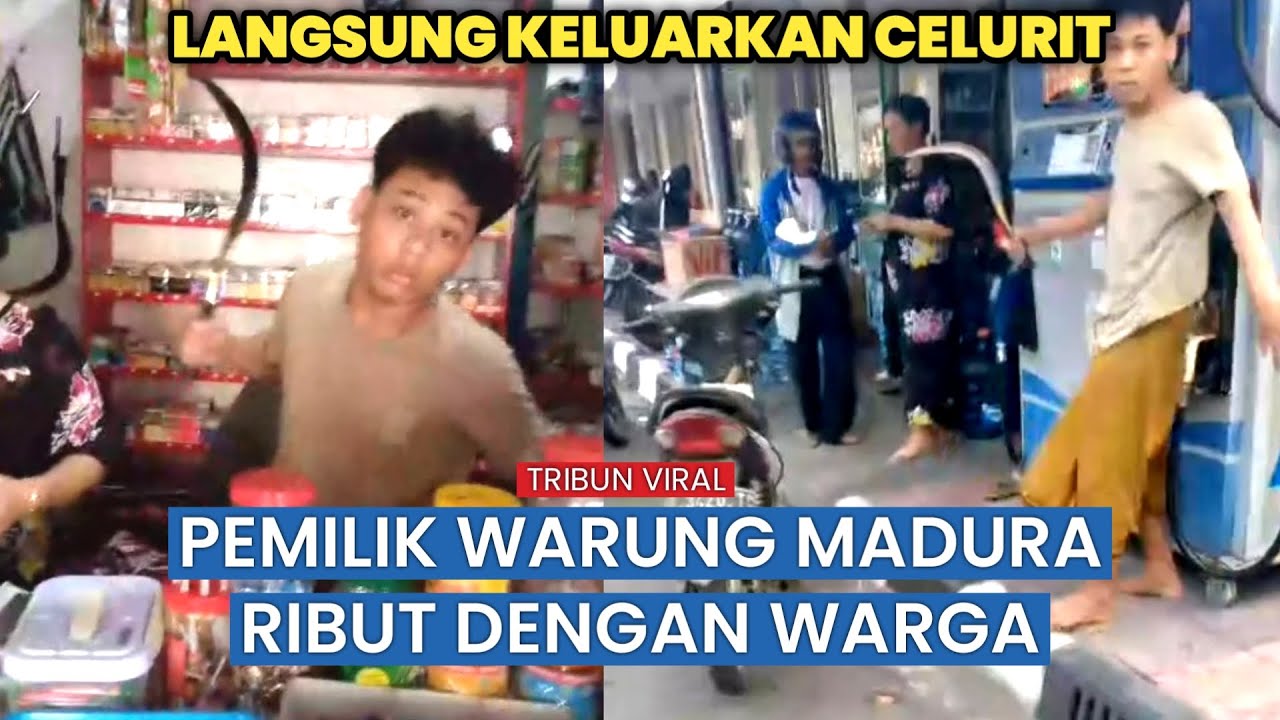 Motor Senggol Galon, Pemilik Warung Ngamuk! Tendang Motor hingga Bawa Benda Tajam