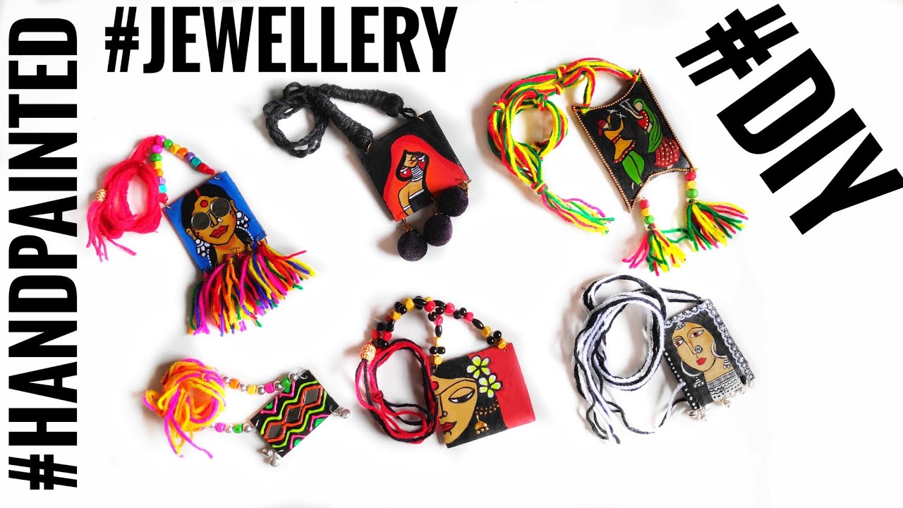 DIY Hand Painted Jewellery (6 in 1) Tutorial | Acrylic Painting