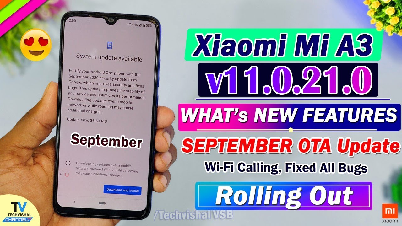 Mi A3 September New Update Rolling Out | What's New Features, Wi-Fi Calling | Mi A3 New Update 🆕