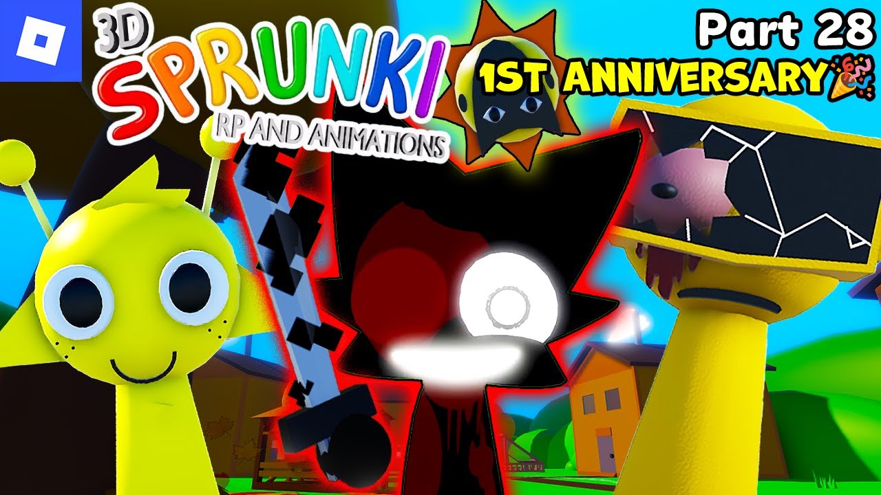 3D Sprunki RP And Animations [Part 28, 1st Anniversary🎂] : roblox mascot gameplay walkthrough