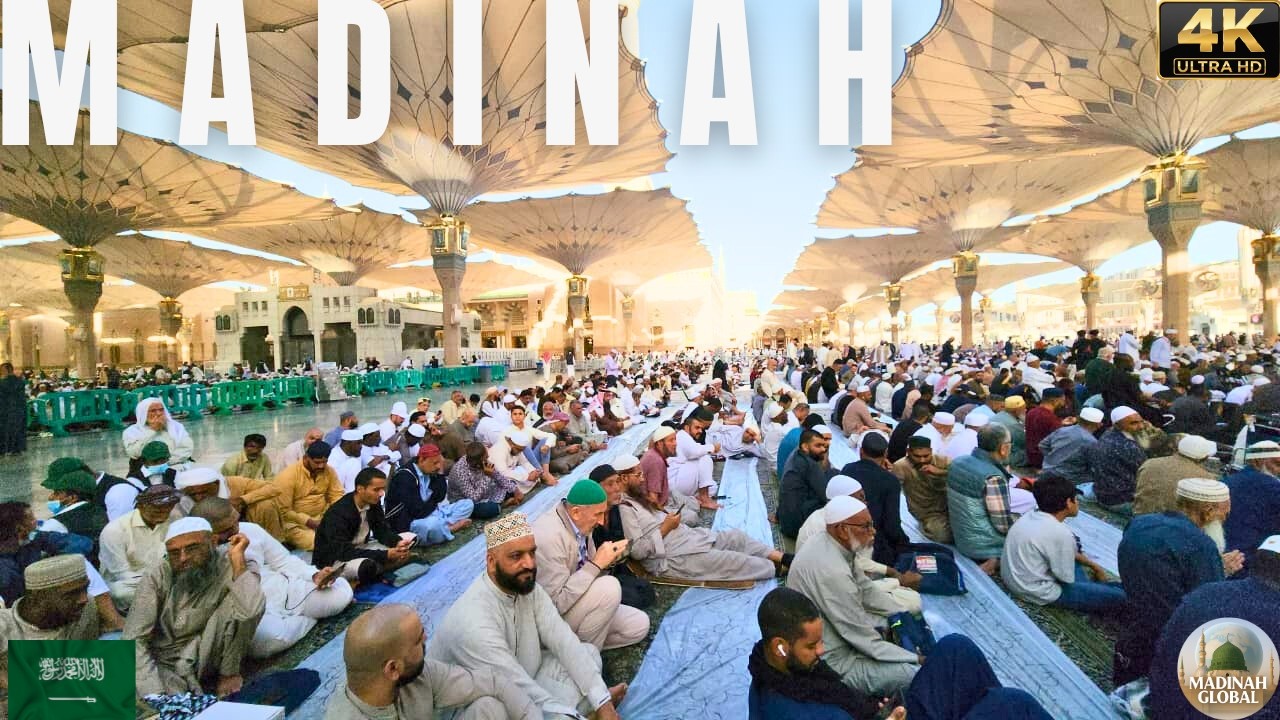 RAMADAN DAY 23 LIVE Iftar In Madina At Masjid Nabawi | Madinah Iftar, Itikaf Maghrib Last 10 Days 4K