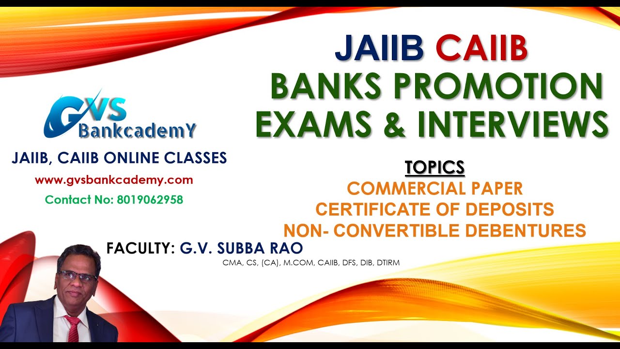 IMPORTANT TOPIC FOR JAIIB CAIIB BANKS PROMOTION EXAMS & INTERVIEWS