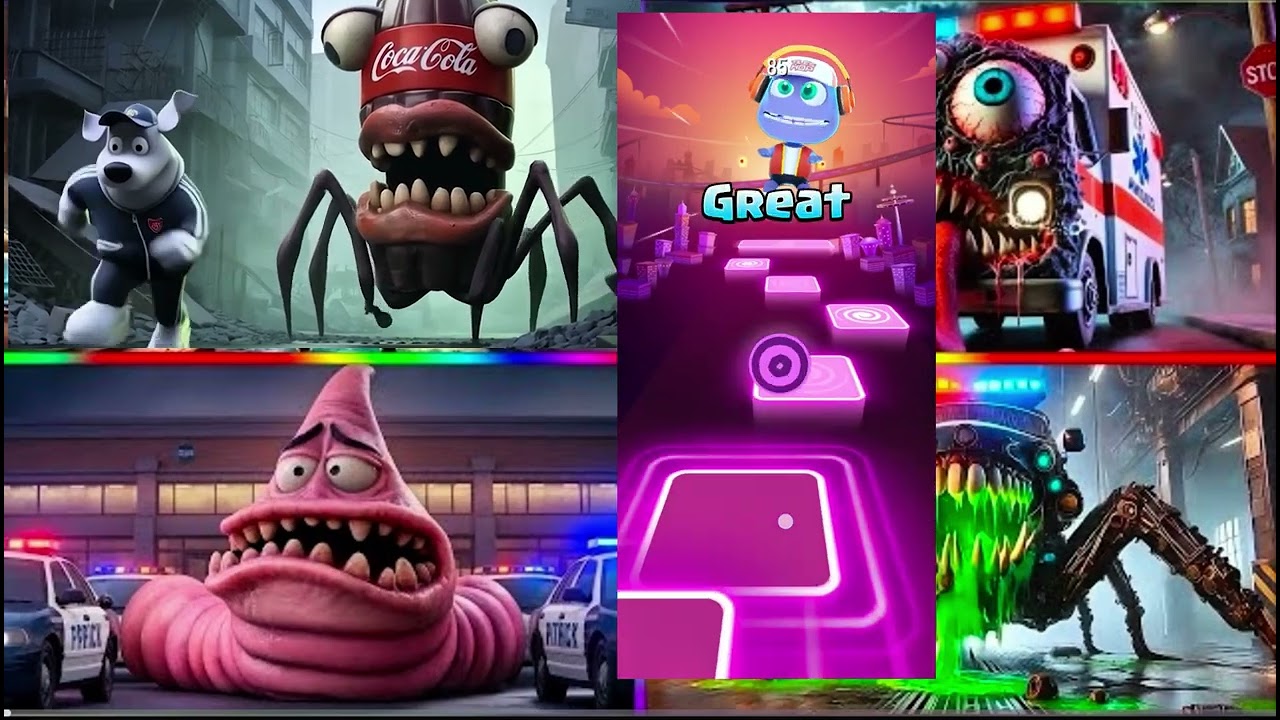 🔥🔥Pepsi HEAD EATER 🆚Mutated Monster🆚 PATRICK.EXE 🆚Police Car 🆚Tiles Hop