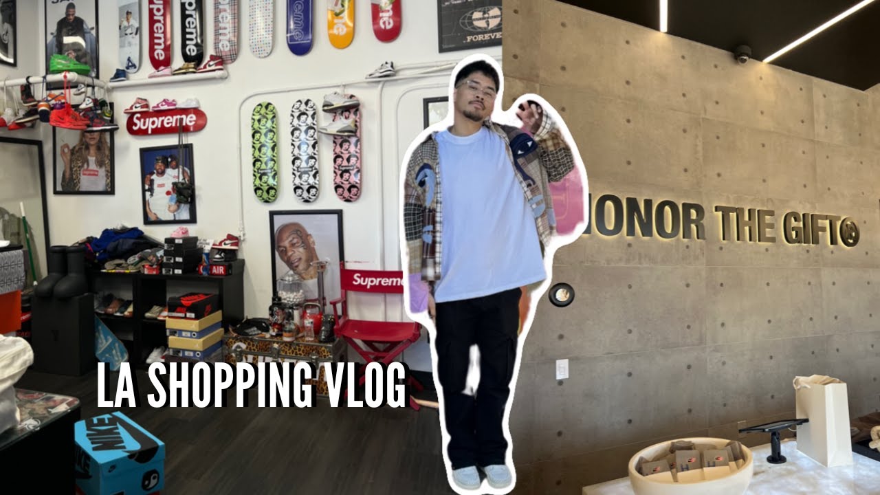 SNEAKER/STREETWEAR SHOPPING IN LA || SYNDICATE LA, HONOR THE GIFT. (BRANFLAKES VLOGS)