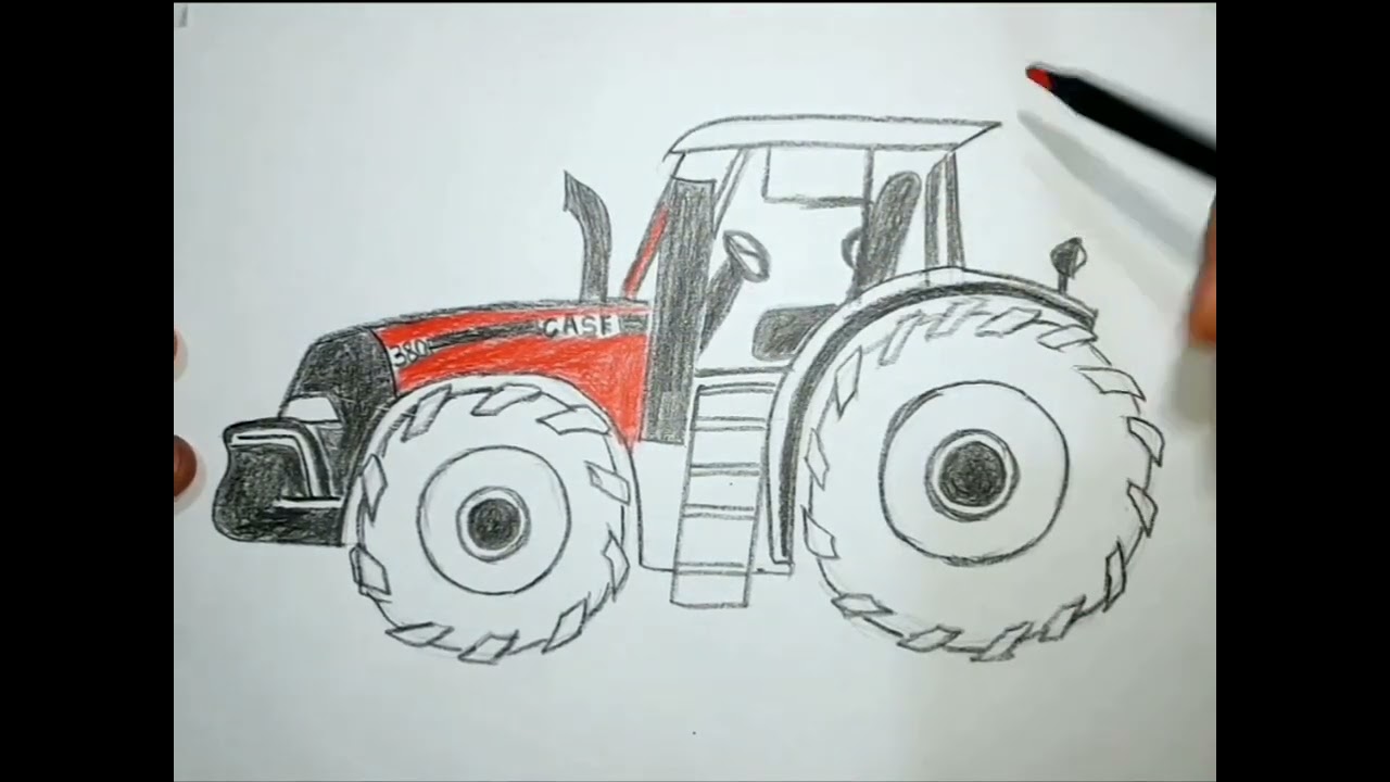Case 380 Tractor Hand Drawing | Farm Tractor Sketch (No Music)