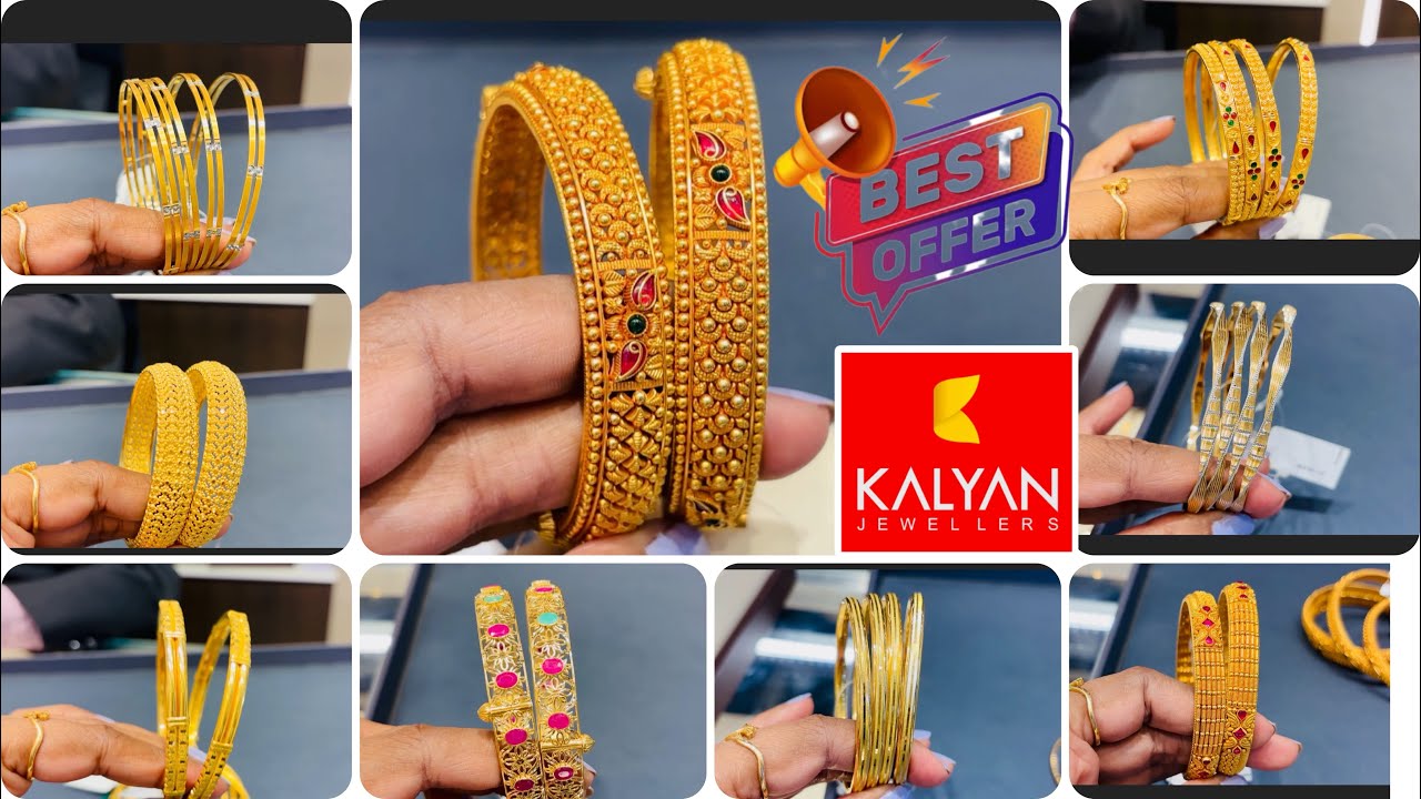 Kalyan Jewellers 💜22KT Gold Bangles Designs With Pricec| Kalyana Jewellery Lightweight Gold Bangle&rsquo;s