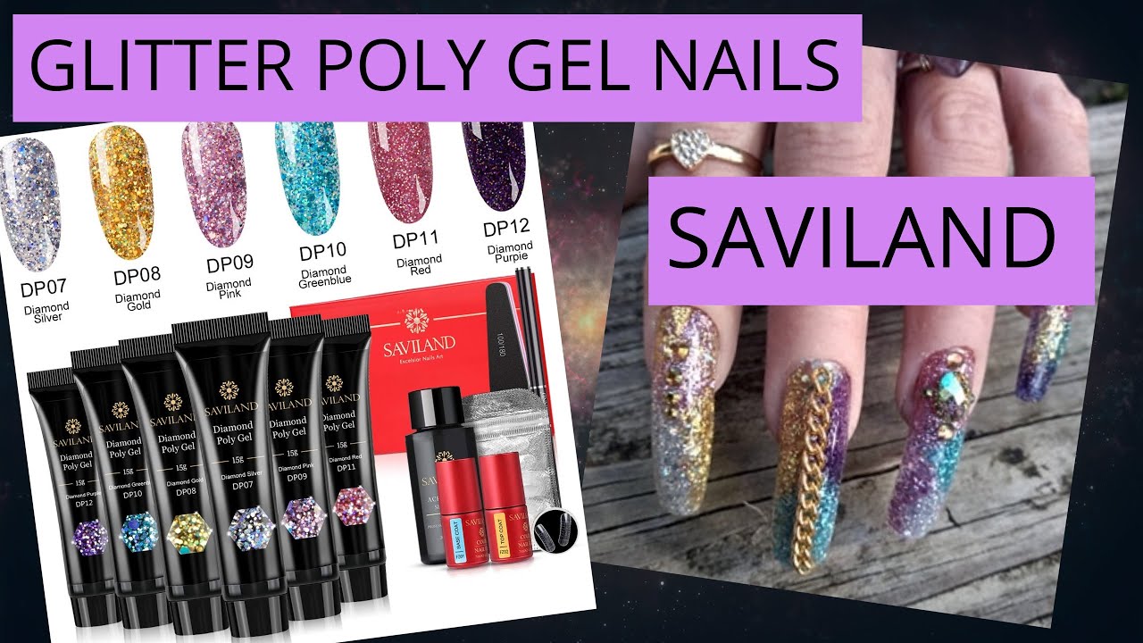 Saviland Glitter Poly Gel Review!! WHAT? WOW!!! #LongNails