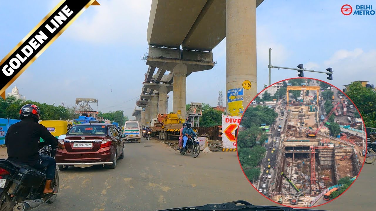Delhi Metro Golden Line Update | Elevated Section Progress -July 2025 #detoxtraveller 