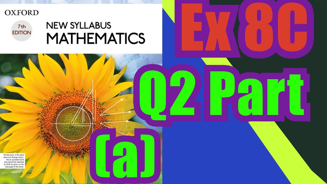Oxford Math | Book 1 | 7th Edition |  Ex 8C | Q2 part (a) | Math Knowledge Skills |
