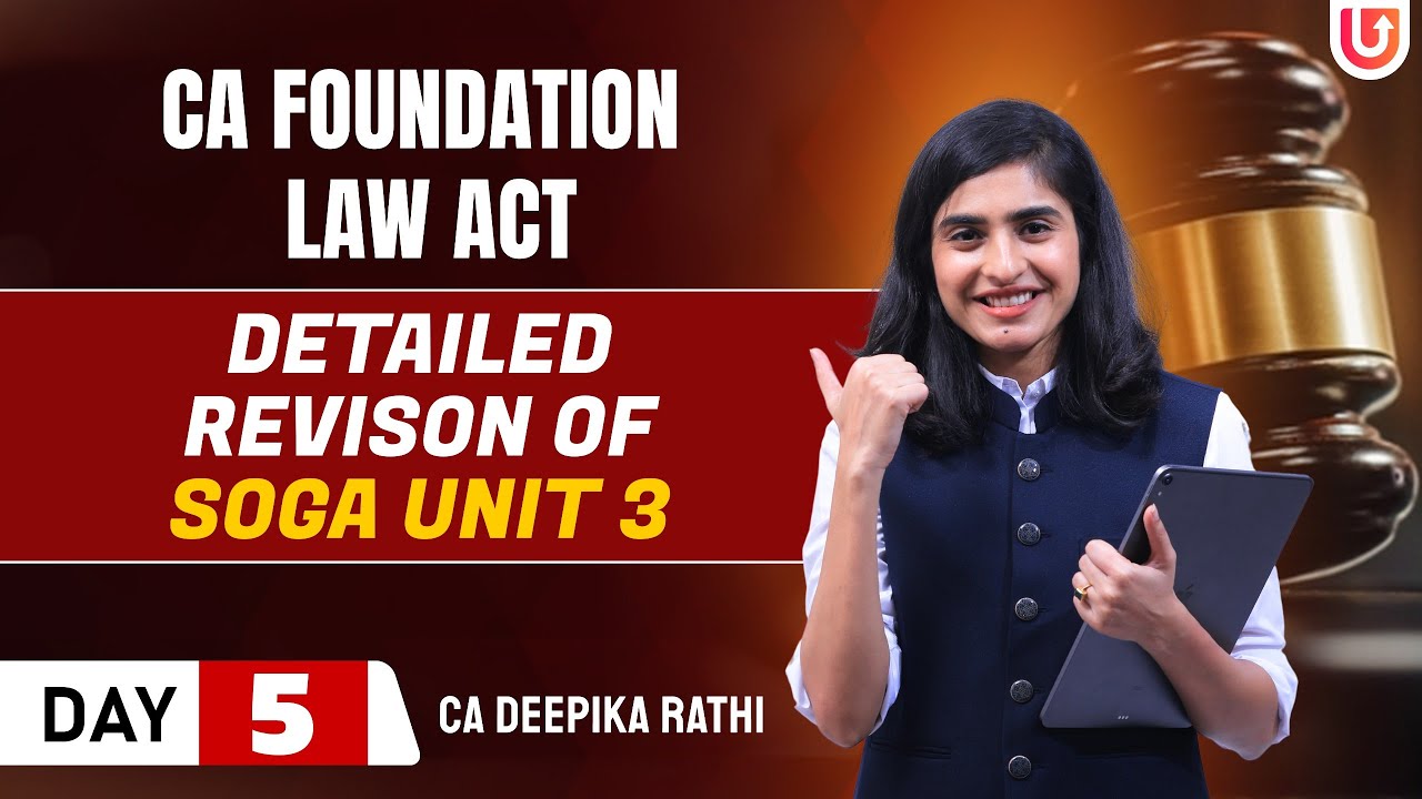 Sales of Goods Act Revision CA Foundation | CA Foundation 2024 | SOGA Unit 3 | CA Deepika Rathi