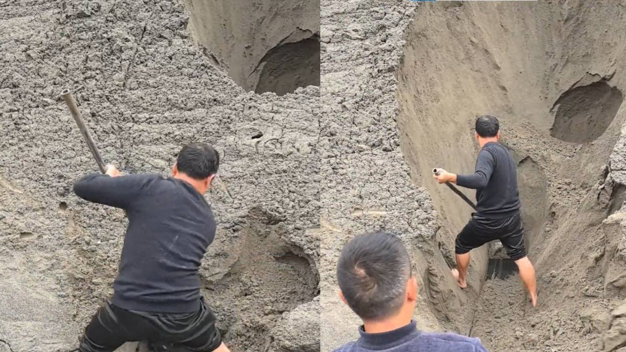 Unloading wet sand is somewhat difficult and dangerous for cargo ship crews.