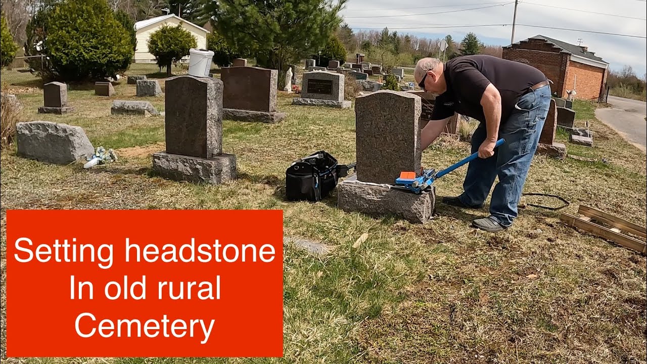 In the cemetery again (Placing a headstone at the grave)