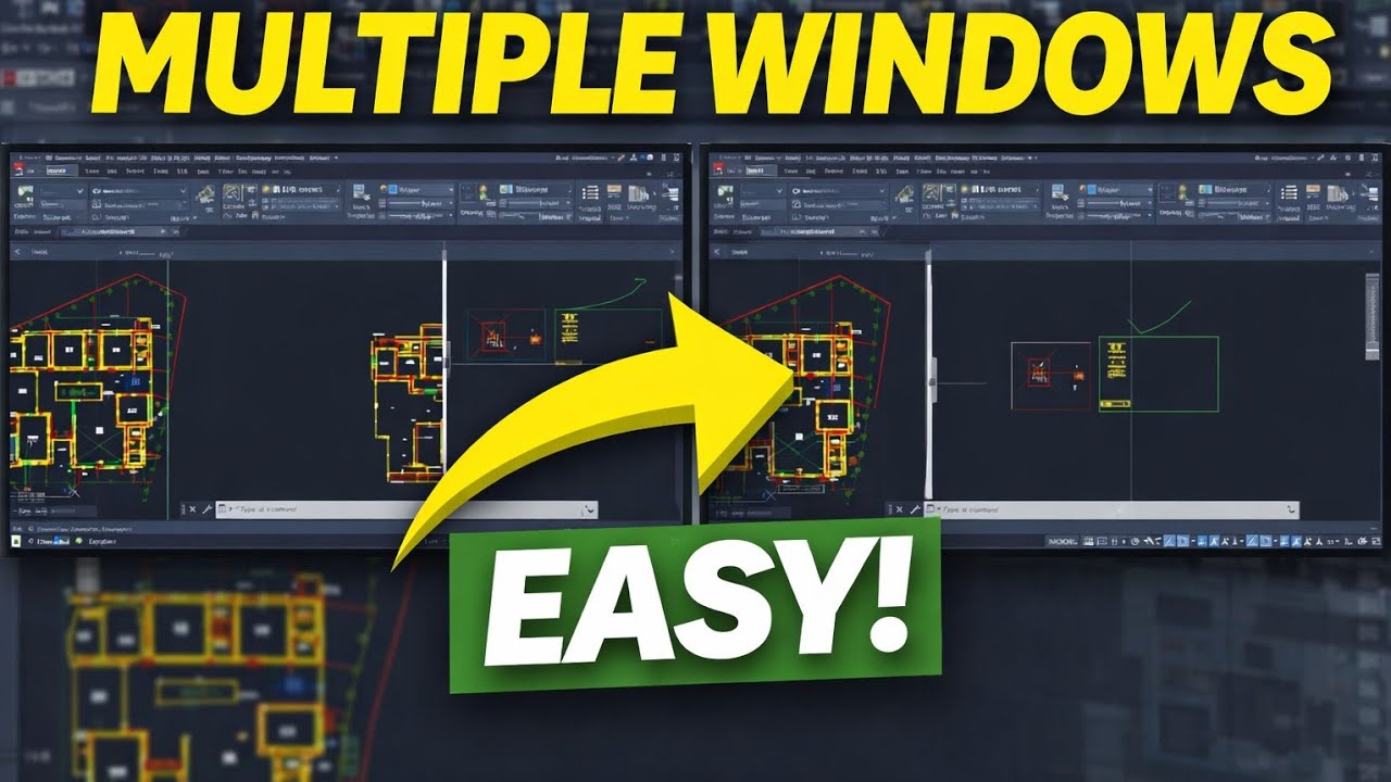 How to Open & Work in Multiple Windows in AutoCAD | Split Screen AutoCAD Tutorial 2025