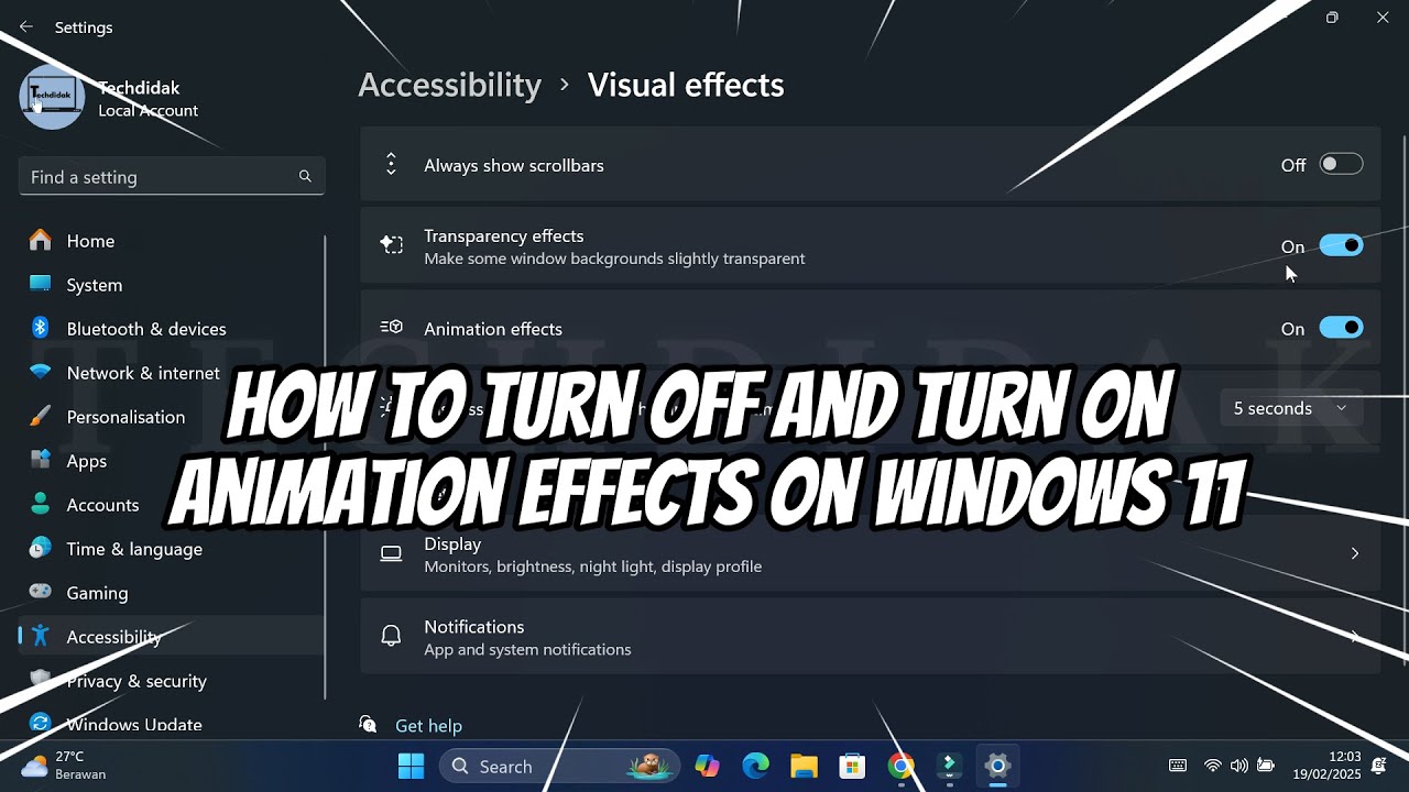 How to Turn Off and Turn On Animation Effects on Windows 11