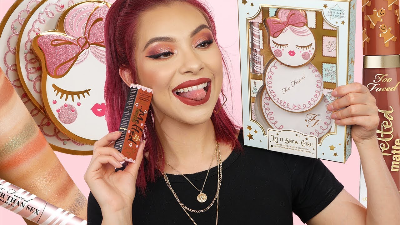 Too Faced Let It Snow Girl Holiday Kit Review & Swatches + Gingerbread Girl Liquid Lipstick