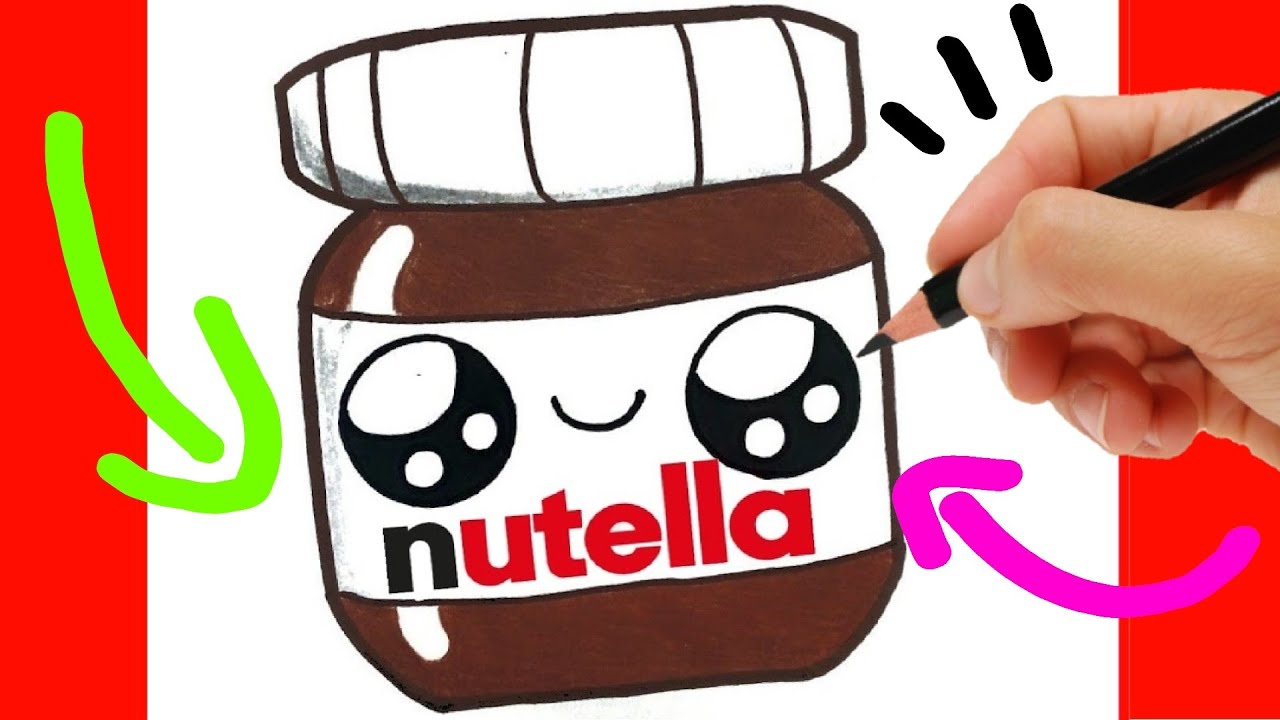 HOW TO DRAW A CUTE NUTELLA kawaii/ como desenhar nutella kawaii/ como dibujar nutella kawaii