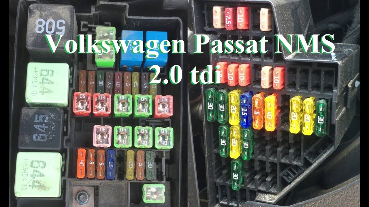 Назначение и расположение предохранителей Volkswagen Passat NMS 2.0 tdi