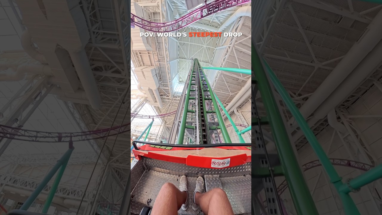 World’s STEEPEST roller coaster drop 😬
