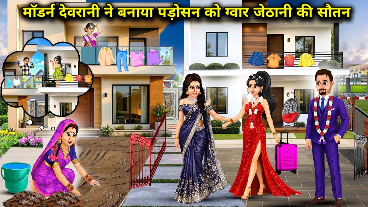 मॉडर्न देवरानी ने बनाया पड़ोसन को ग्वार जेठानी की सौतन|Modern sister-in-law made her neighbor the co
