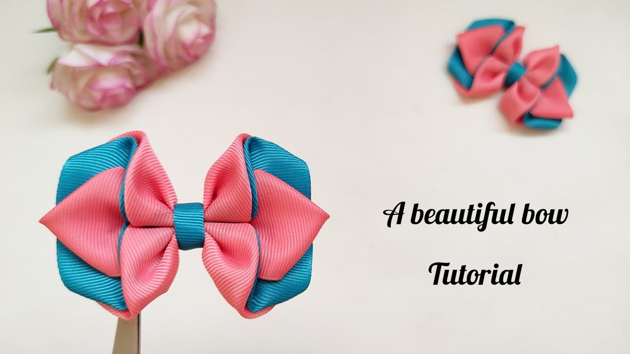 An easy bow tutorial with grosgrain ribbon for beginners step by step| make a bow in a simple way