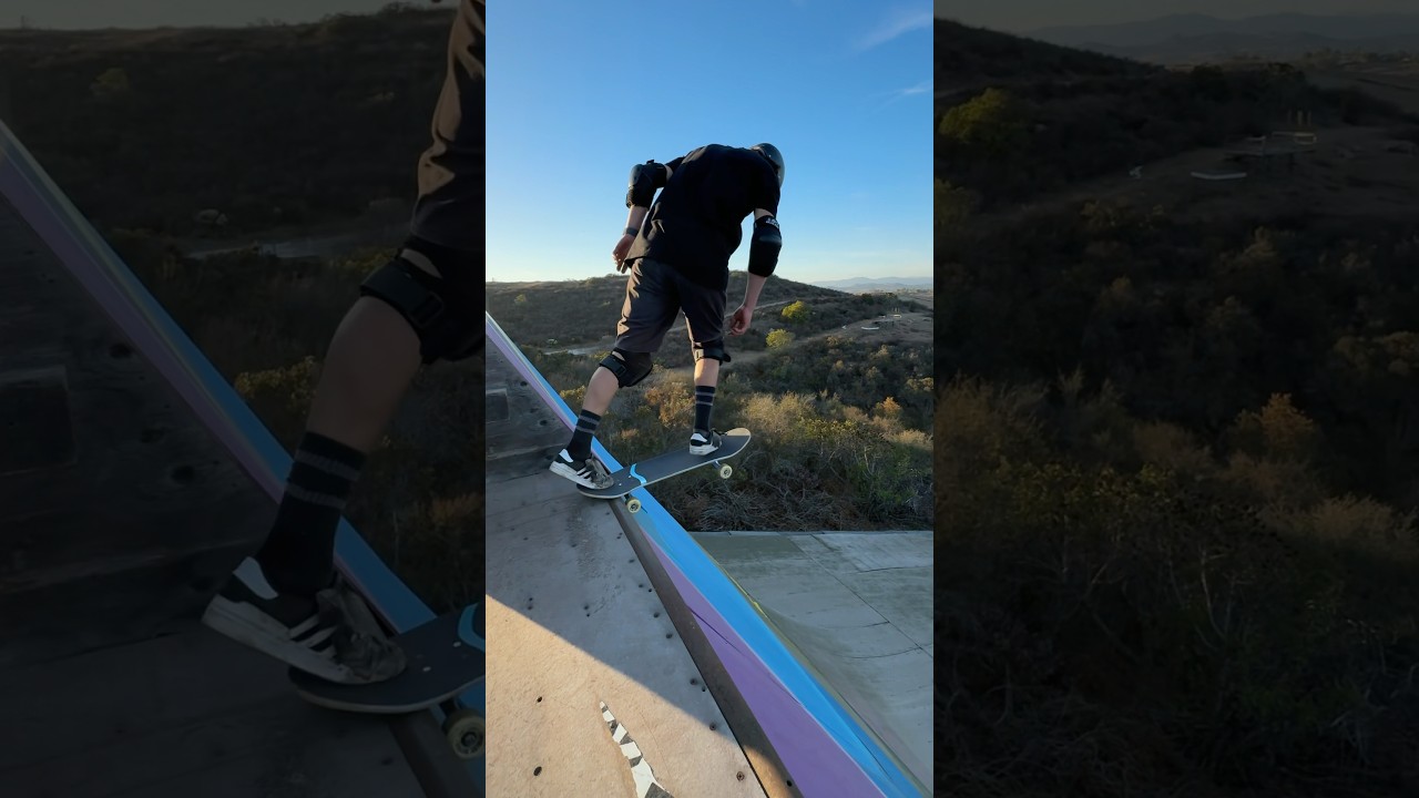 Dropping into the mega ramp 🛹 #skateboarding #megaramp