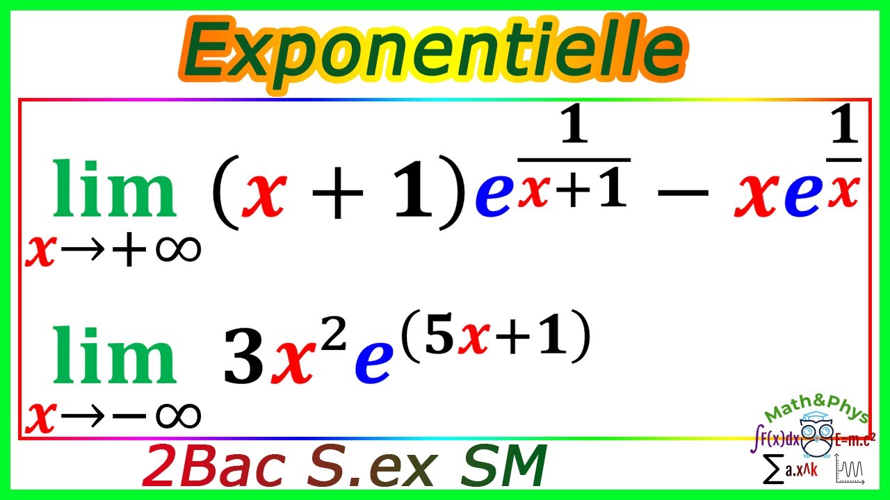 Fonction Exponentielle - Limites Exponentielle - 2 Bac SM S.ex - [Exercice 7]