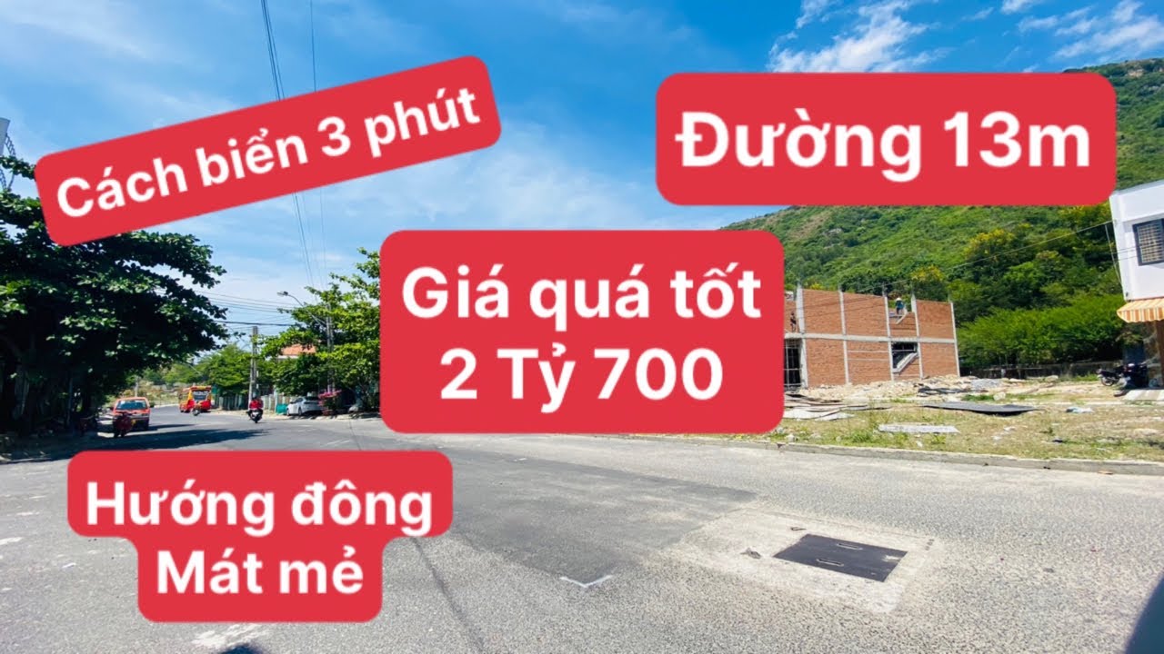 Review đất Hòn Sện Nha Trang gần biển 2 phút đường 13m hướng đông giá cực tốt 2tỷ700 | Khánh Nhà Đất