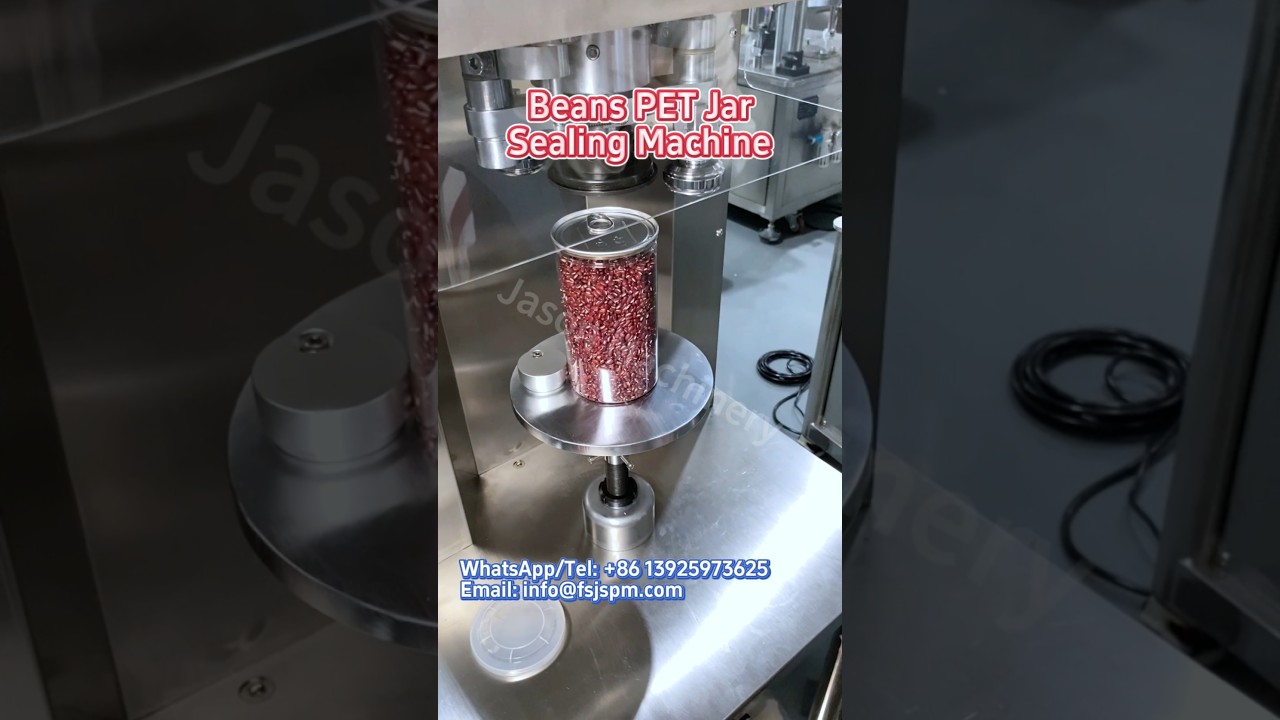 Beans PET Jar Sealing Machine #sealingmachine #beans #cansealingmachine #seamer #machine #shorts