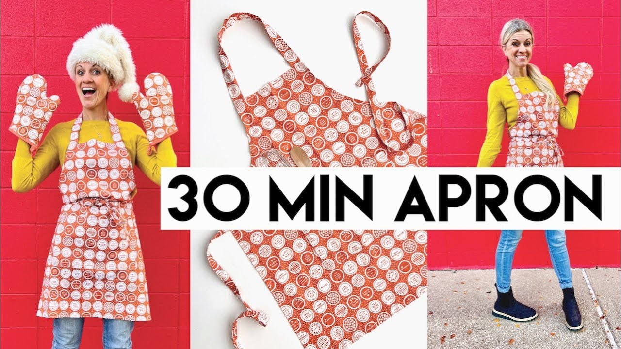 Make an EASY APRON in 30 mins, all the steps! FREE PATTERN