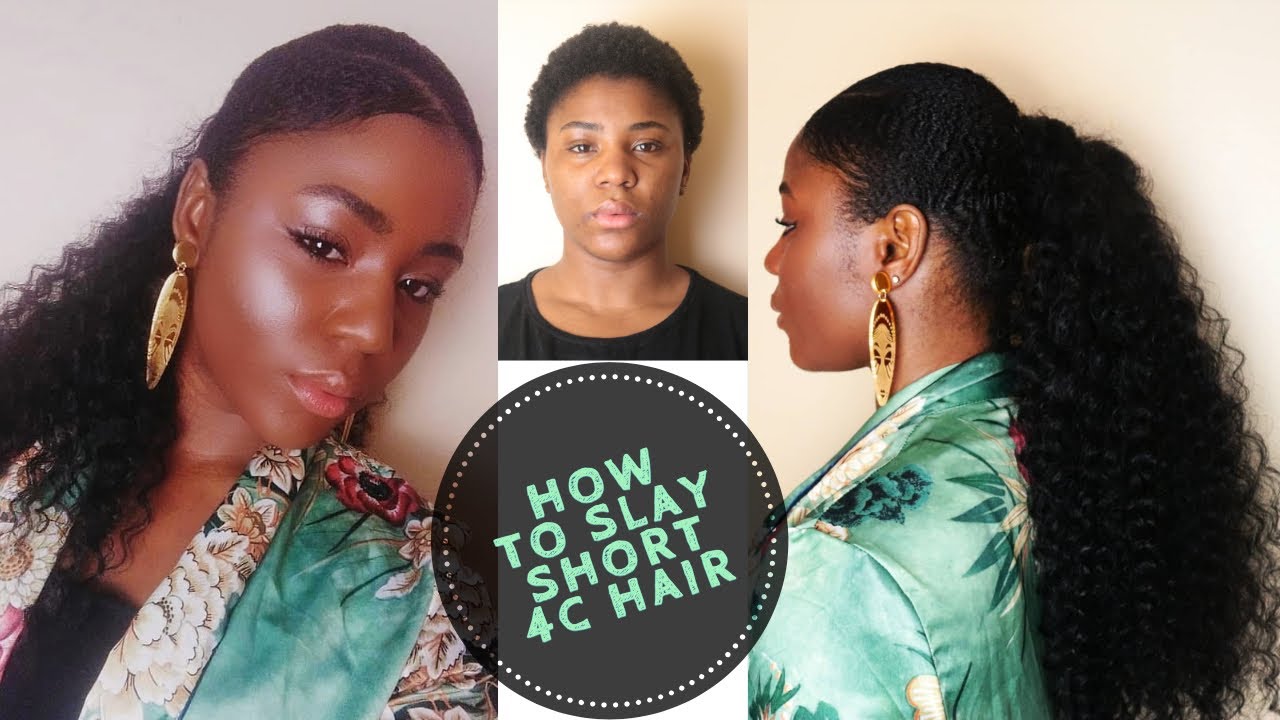 SUPER EASY SLEEK LOW PONYTAIL ON SHORT 4C HAIR| short natura hair style| Journey with Izy