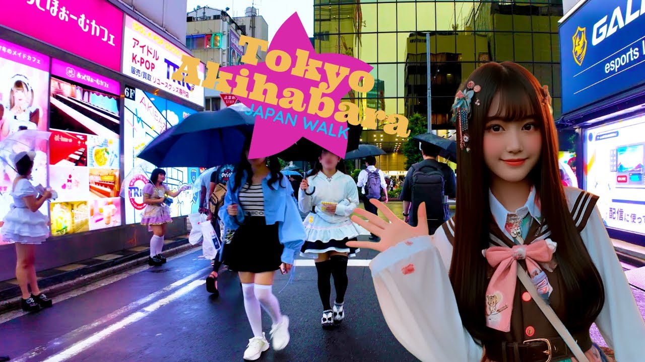 Токио Акихабара🐶🍻Maid Cafe World♪💖4K отдых/учеба без перерыва 1 час 01 минута