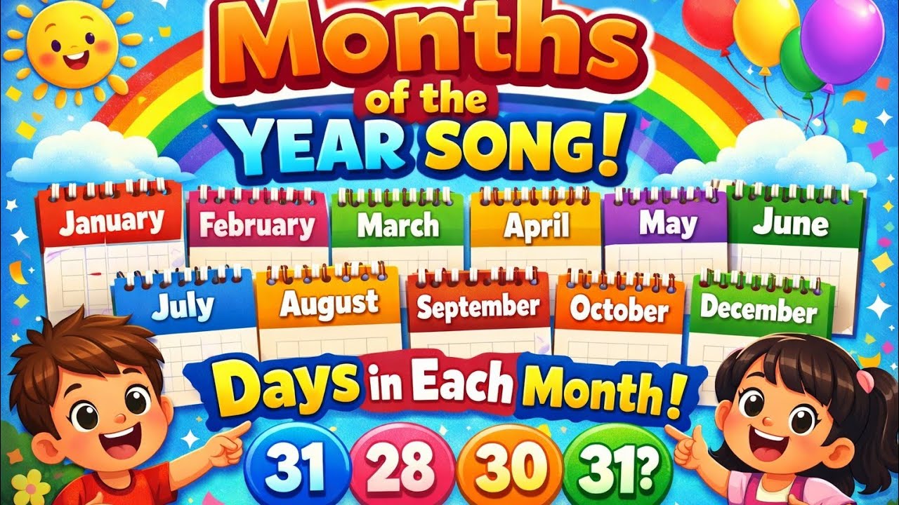 Months of the Year + How Many Days? 🗓️ Fun Calendar Song for Kids