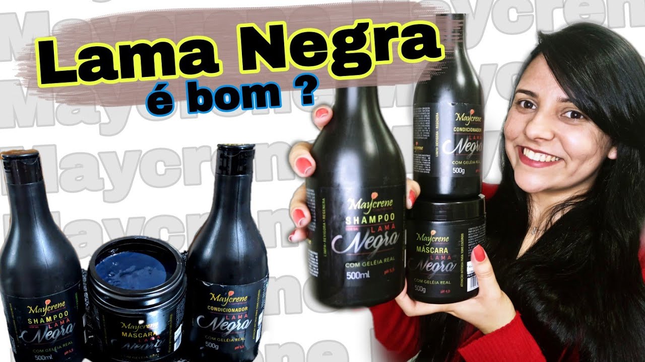 Resenha kit Lama Negra para cabelos preto (Maycrene)