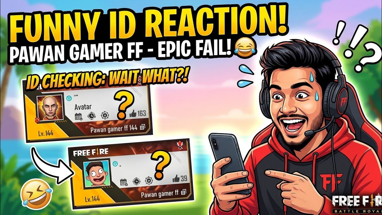 free fire funny ID checking funny reaction Live