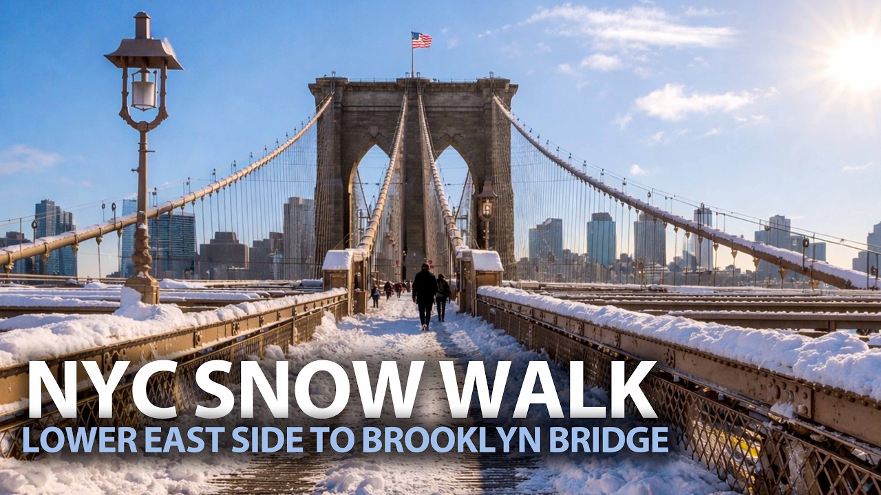 Walking NYC In The Snow: Lower East Side to Brooklyn Bridge 2026 | (Silent GoPro POV 4K)