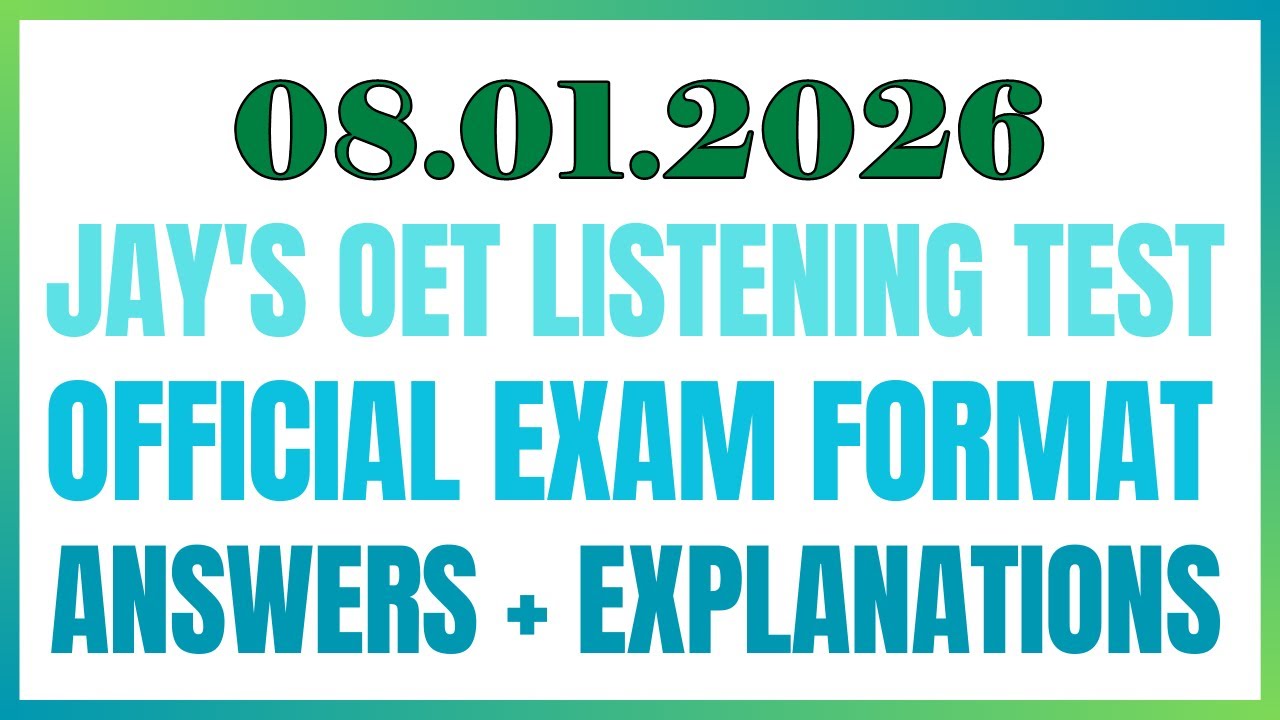 OET LISTENING TEST 08.01.2026 #oet #oetexam #oetnursing #oetlisteningtest