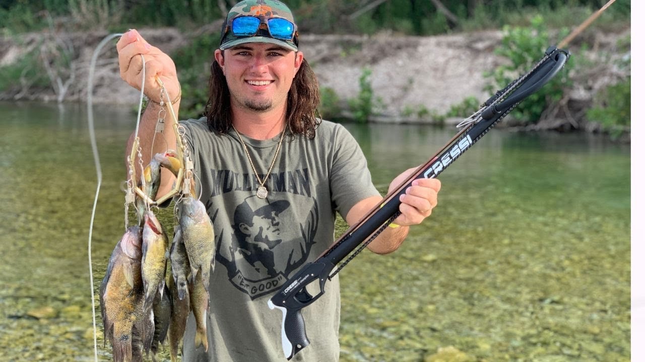 SPEAR FISHING Ultra Clear Water in TEXAS!! (Catch Clean Cook) Shore Lunch