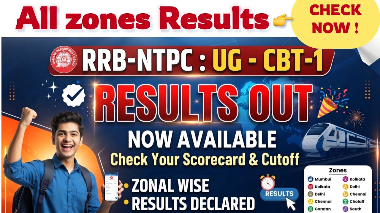 All Zones Results..? 🤫RRB -NTPC- UG - CBT -1 Results out 🔥