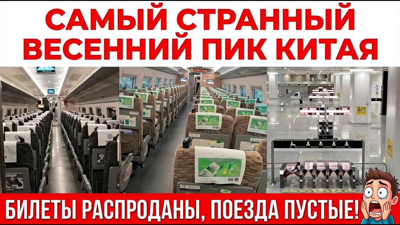 Крах китайской экономики в 2026! Поезда пустые, билеты исчезают, народ не может домой!