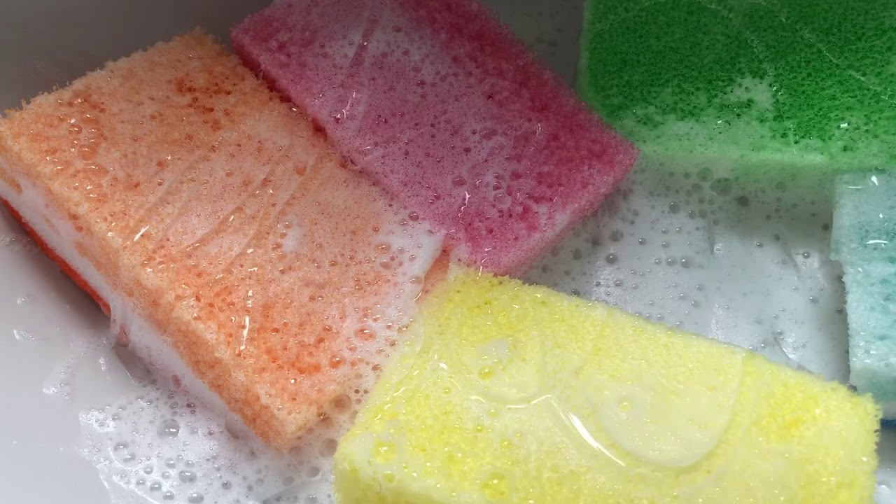 ASMR Scratching Dry/ Soapy/ squeezing/ scourer scratching /foam (No talking)