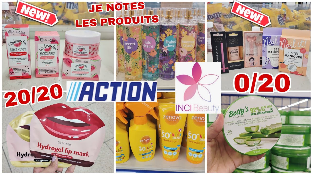 🍭ACTION JE NOTES LES PRODUITS INCI BEAUTY LES MEILLEURS & LES PIRES PRODUITS #actionfrance #action
