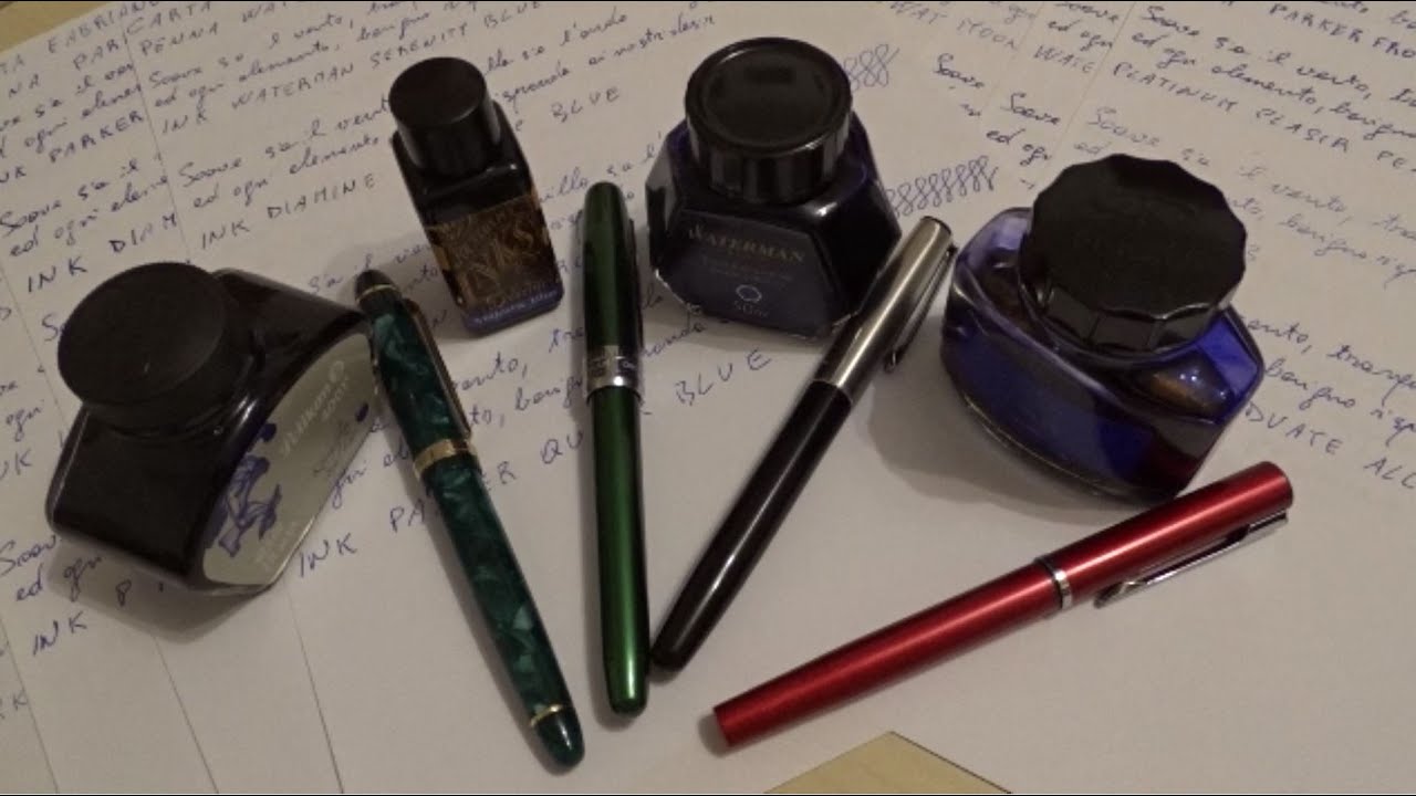 Quale inchiostro blu scegliere per la nostra penna stilografica? Pelikan; Parker; Diamine; Waterman;
