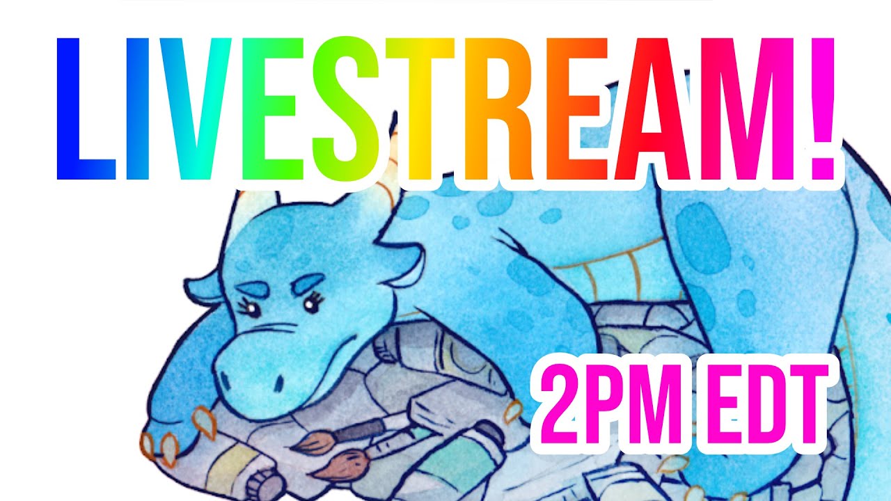 Caturday LIVE! - Drawing the February image for the watercolor calendar