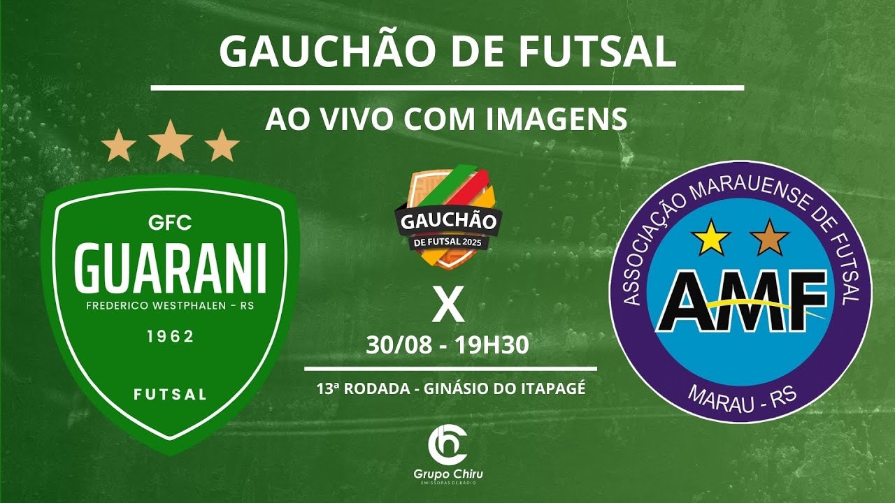 Guarani Futsal x AMF | 13ª rodada do Gauchão de Futsal | Ao Vivo com Imagens  | 30/08/2025