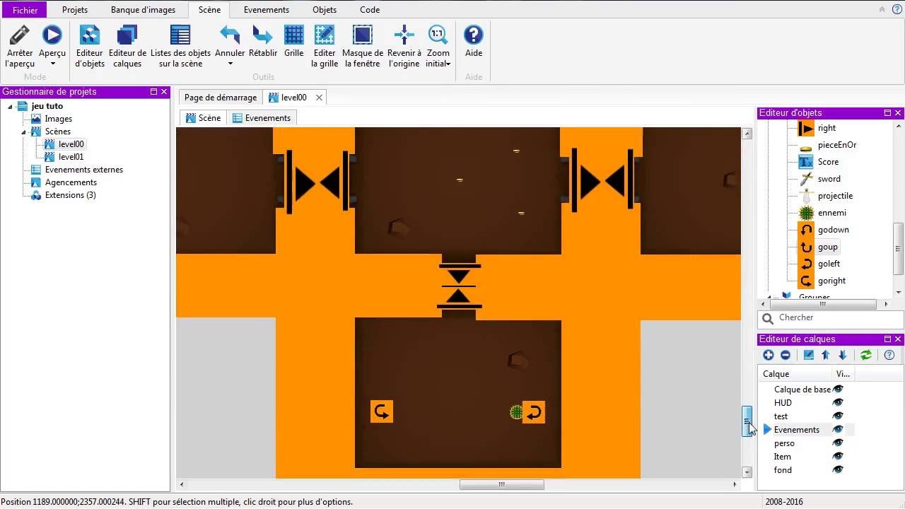 GDevelop - des ennemis et de la vie