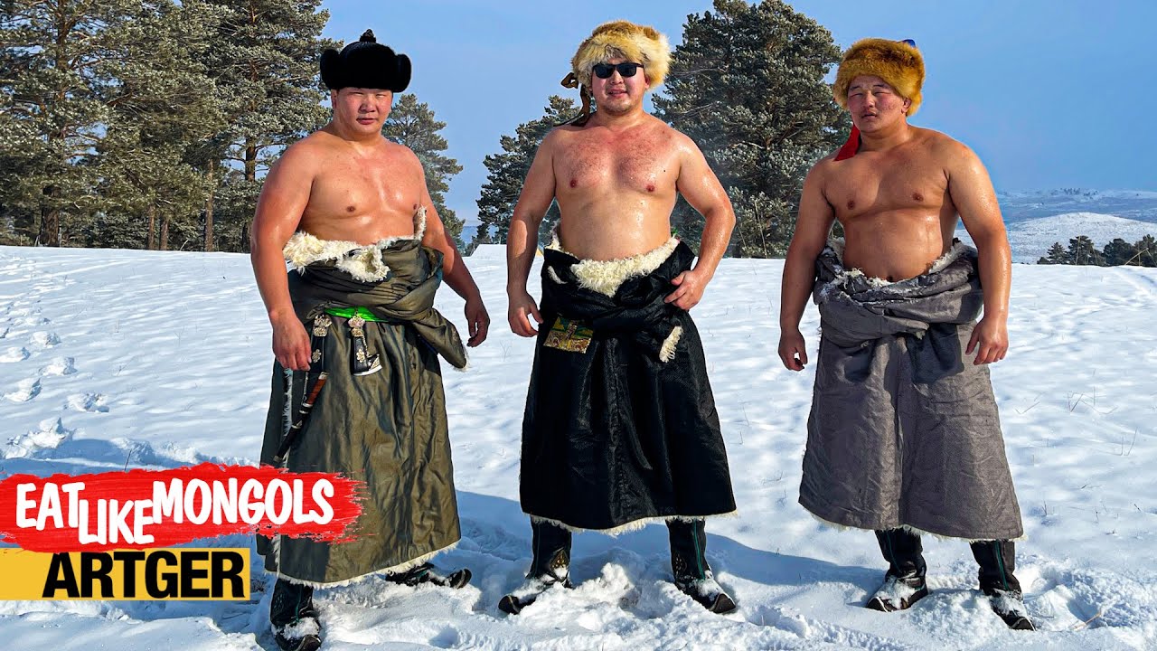 Mighty Mongolian Wrestlers Take Down Humongous Meat Dishes! Eat Like Mongols Top 6 Videos!