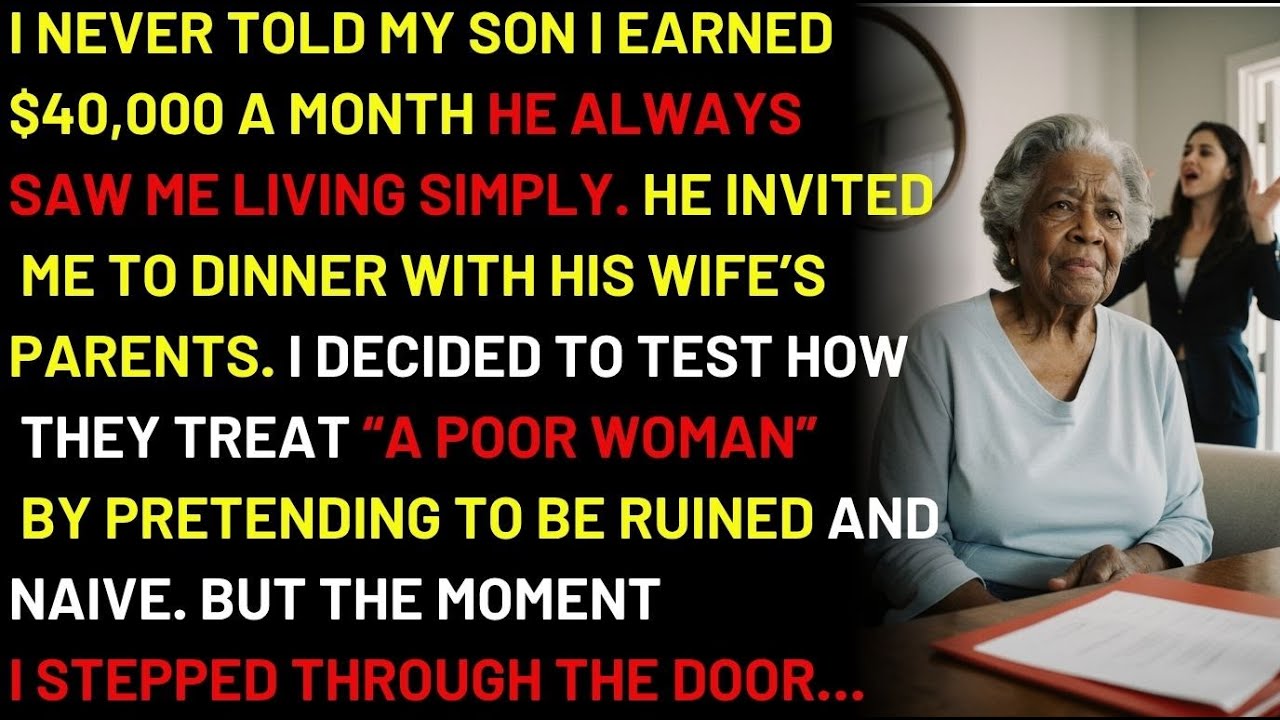 I never told my son I earned $40,000 a month; he always saw me living simply. He invited...