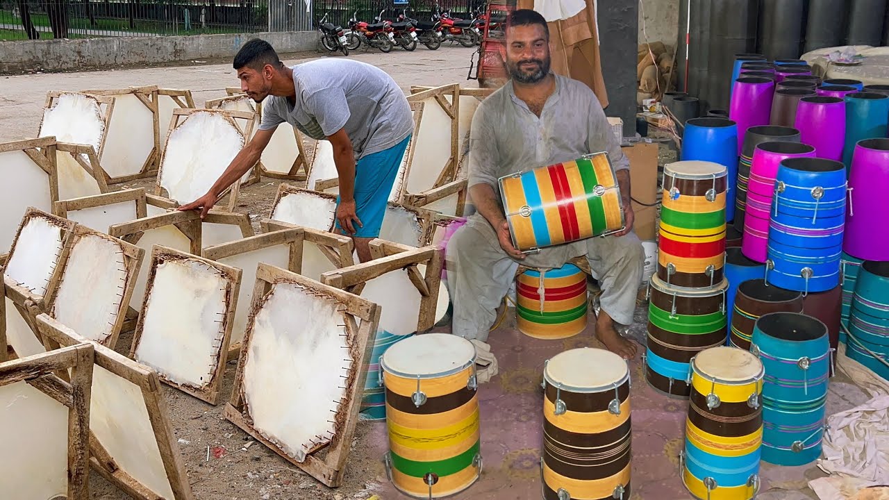 Amazing Process Of Manufacturing Traditional Wooden Dholak | Handmade Wooden Dholak Craftsmanship