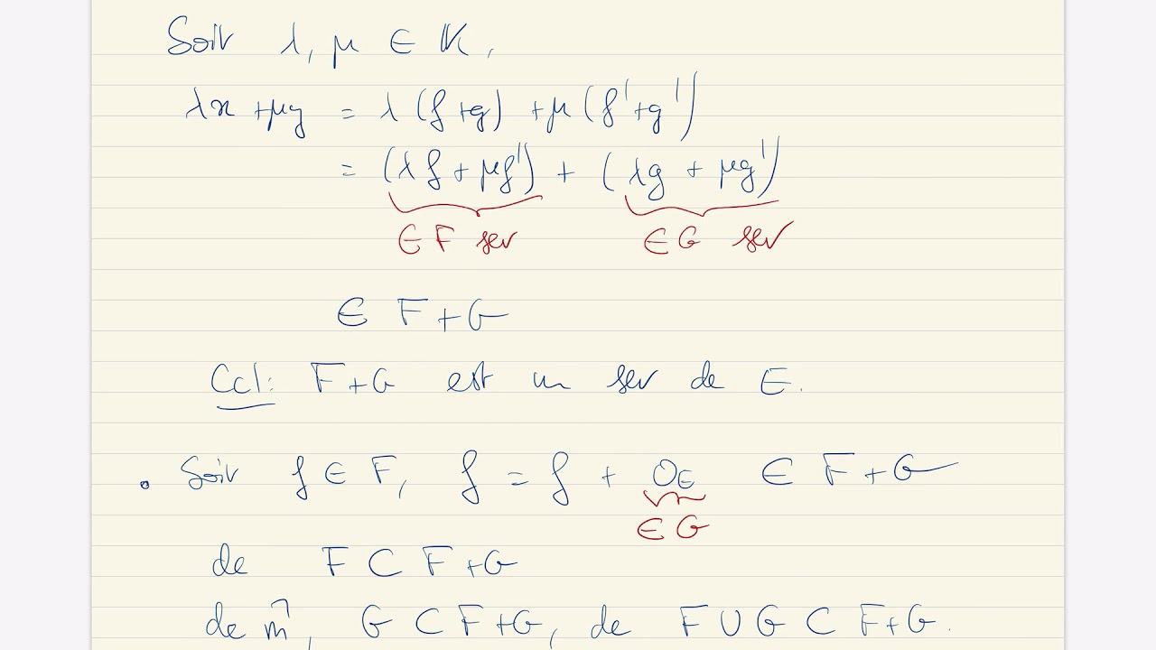 Somme de sous-espaces vectoriels
