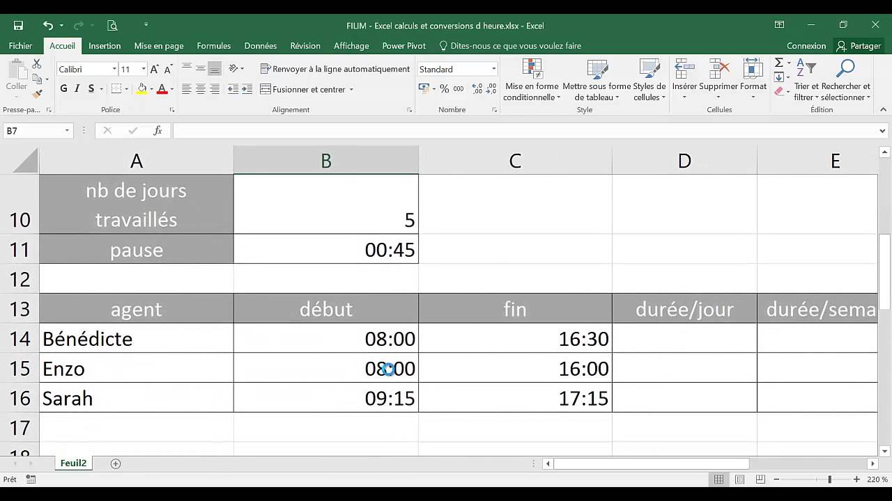 Excel - 2 Opérationnel - Cours Calculs et conversion d heure